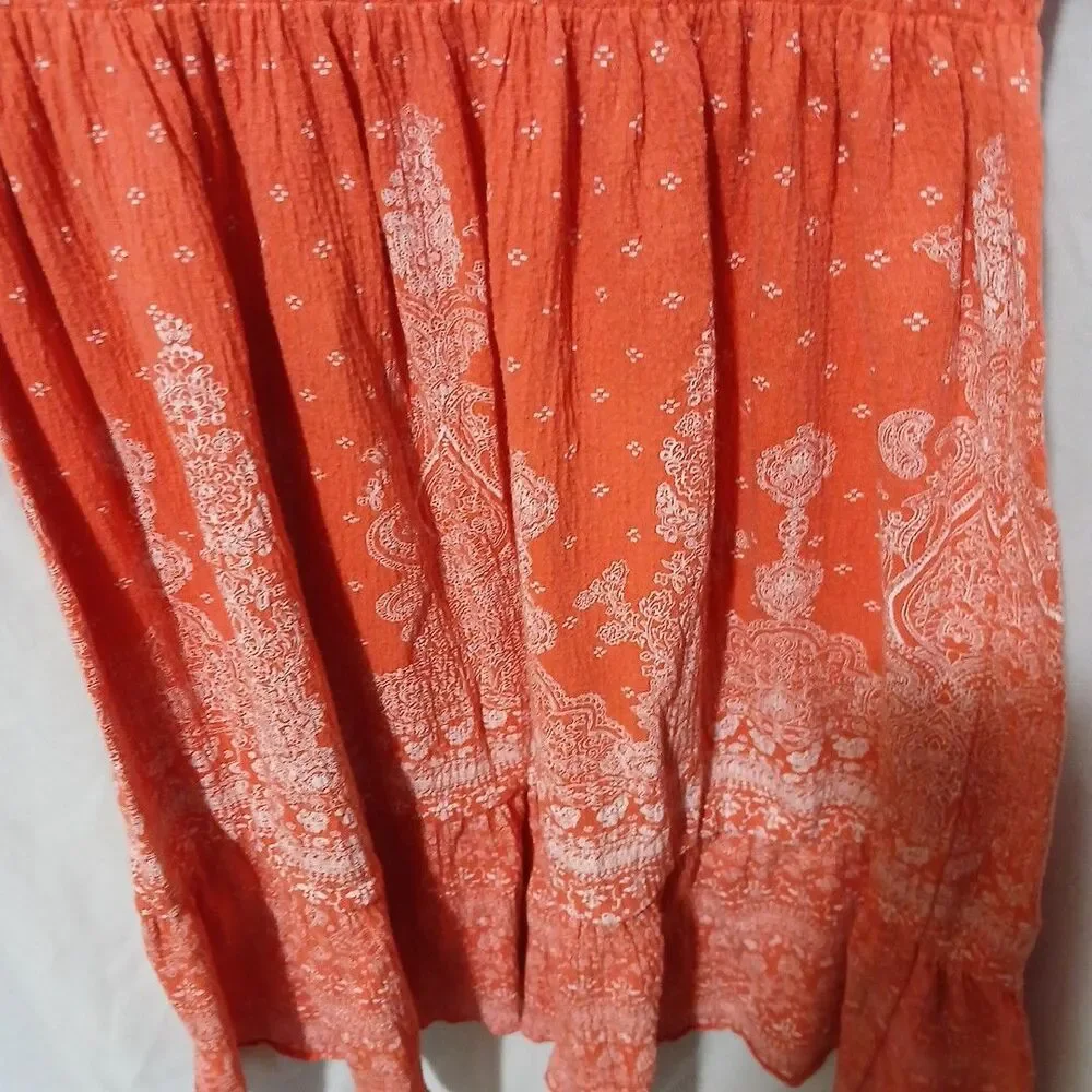 Almost Famous Juniors Summer Dress Size XL Carol Paisley Off Shoulder Midi